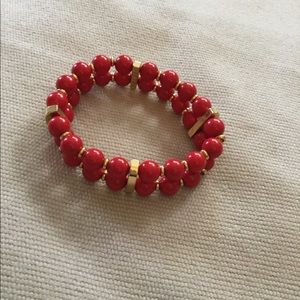 Double row Red/Gold Stretch Bracelet